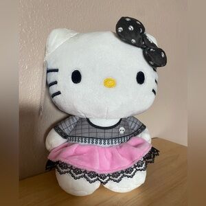 NWT Pink & Black Punk Hello Kitty with Skull Print Bow